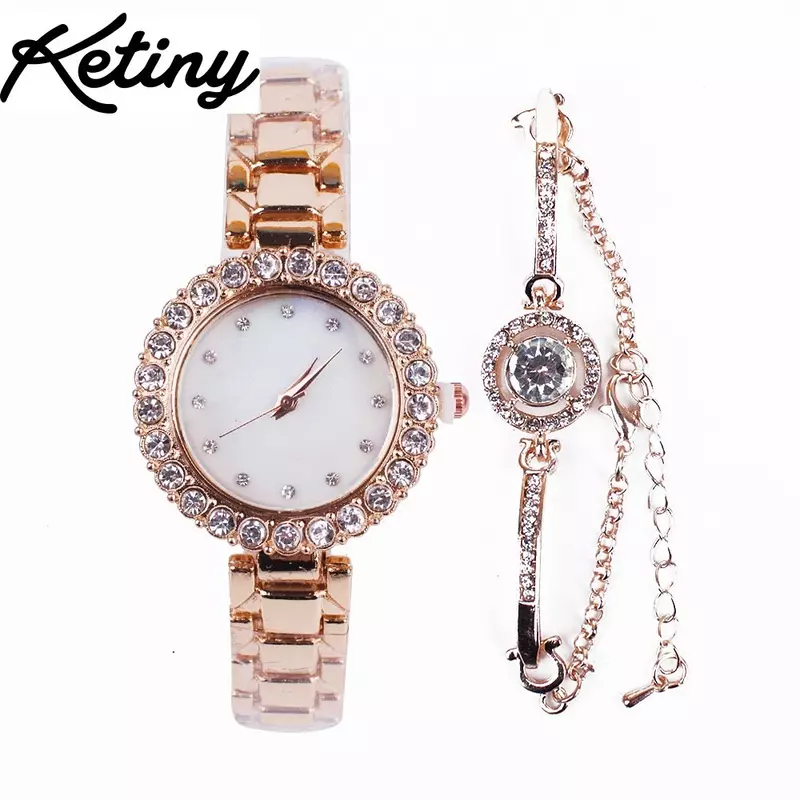 Часы Ketiny, женские часы из двух частей, подарочный набор для стола, женские часы, подарочные часы для женщин, распродажа роскошных часов