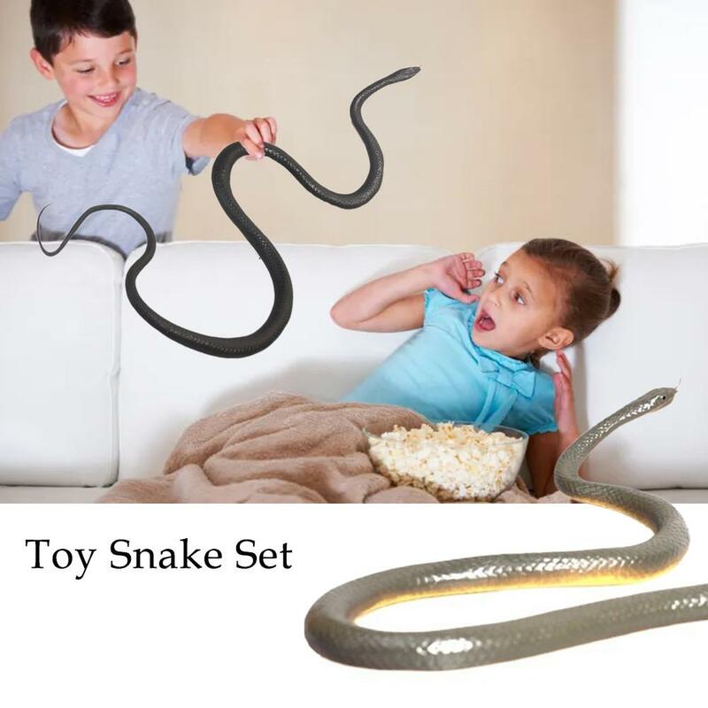 Mainan ular palsu simulasi, mainan ular palsu karet lembut 120cm, cocok untuk Halloween, hadiah anak-anak 4 warna