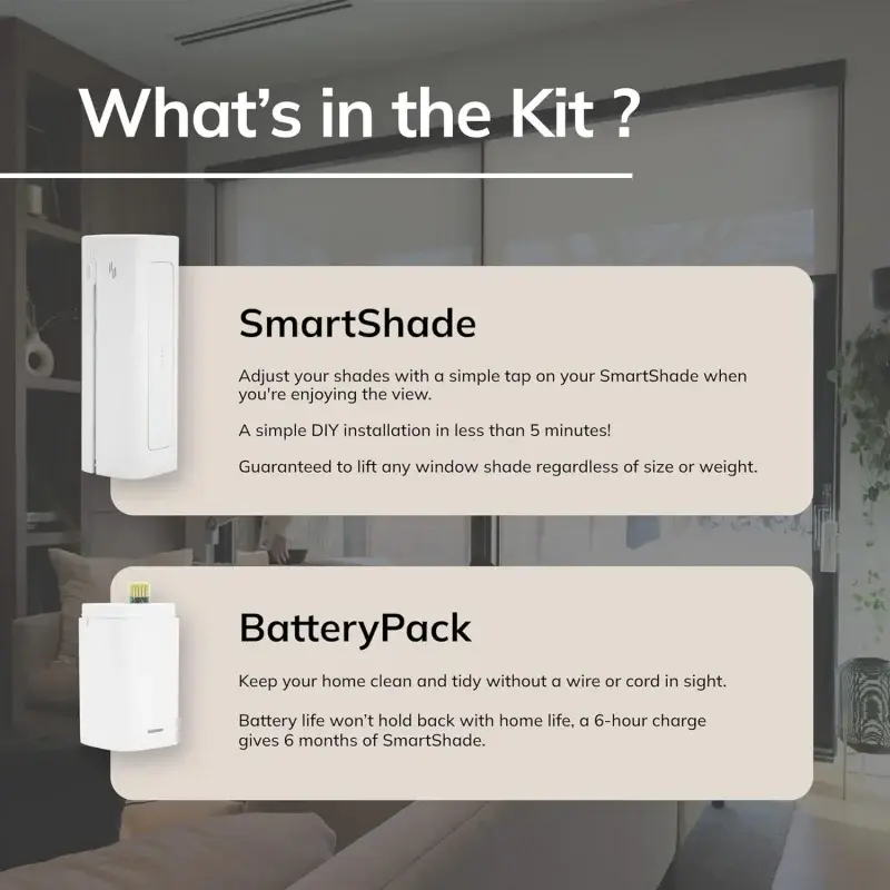 RYSE SmartShade BatteryPack | Smart Home con control remoto | Convierte tu corriente en | Home Sma