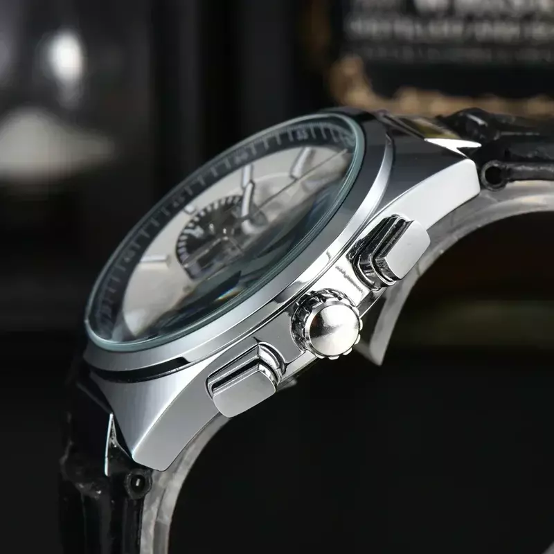 2024ใหม่นาฬิกาสำหรับผู้ชายโครโนกราฟทำงาน6มือสายเหล็กควอตซ์กันน้ำทุกวันนาฬิกา gratis ongkir