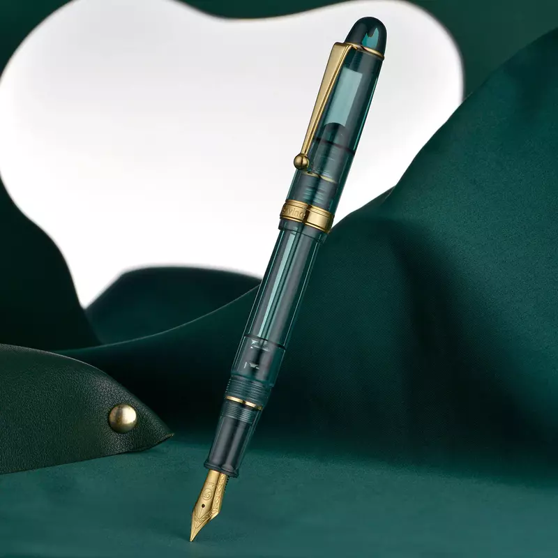 Asvine V126 вакуумная заполняющая перьевая ручка EF/F/M Nib, красивый прозрачный коричневый/матовый синий, белый акриловый подарочный набор для письма