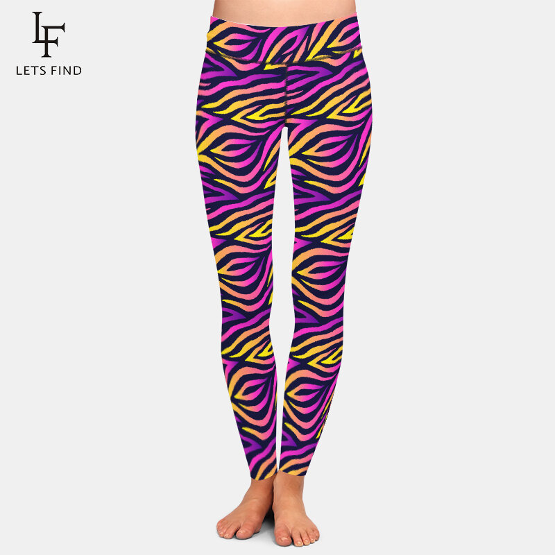 LETSFIND – pantalon de haute qualité pour femmes, legging en soie de lait, imprimé numérique 3D, legging de Fitness doux, taille haute, extensible