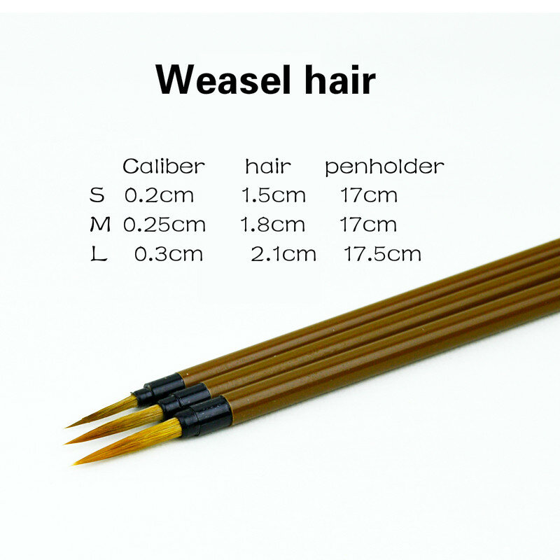 Mouse Whisker Brush Pen Chinese Meticulous Painting Fine Line Brush Weasel Hair Freehand Watercolor Painting Calligraphy Brushes