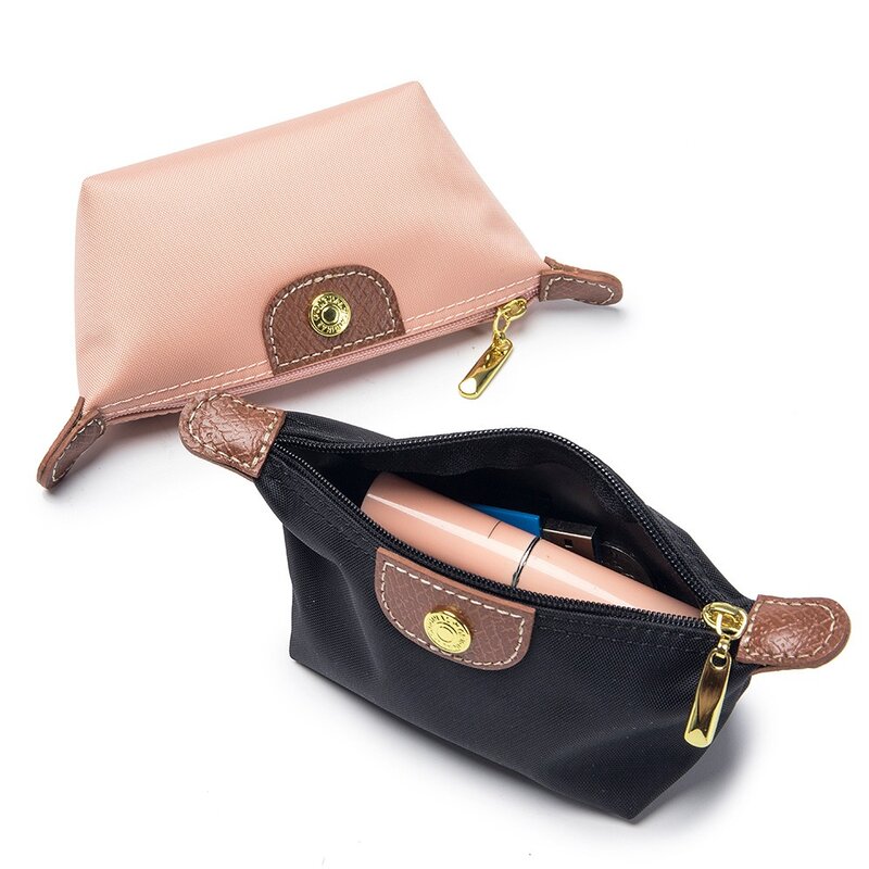 Mini delikatna portmonetka torba na ramię przenośne słuchawki nylonowe ze skórzaną szminką woreczek na klucze torebki markowe