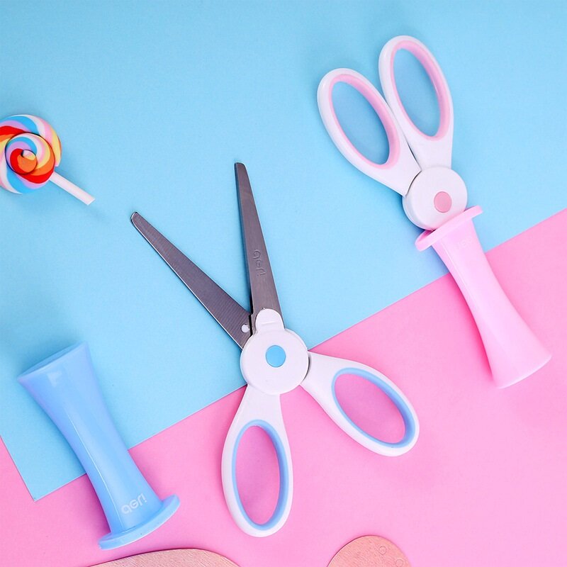 Deli Stainless Steel Mini Safety Scissors Tailors Home Shears Paper Cutting Tool Office School Supply Student Stationery Gift