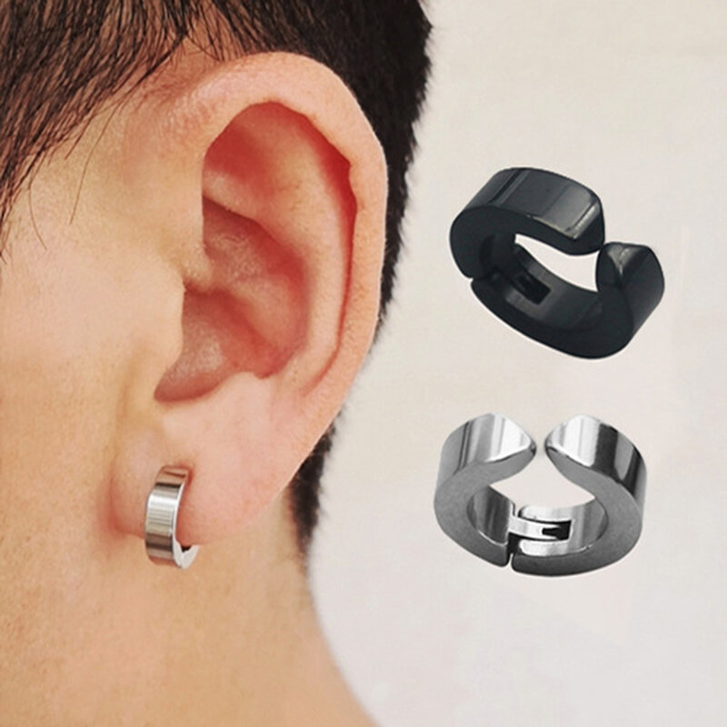 Punk Non Piercing Clip per uomo donna acciaio al titanio tipo magnetico orecchini adolescenti Hip Hop Style Ear Ring accessori per gioielli