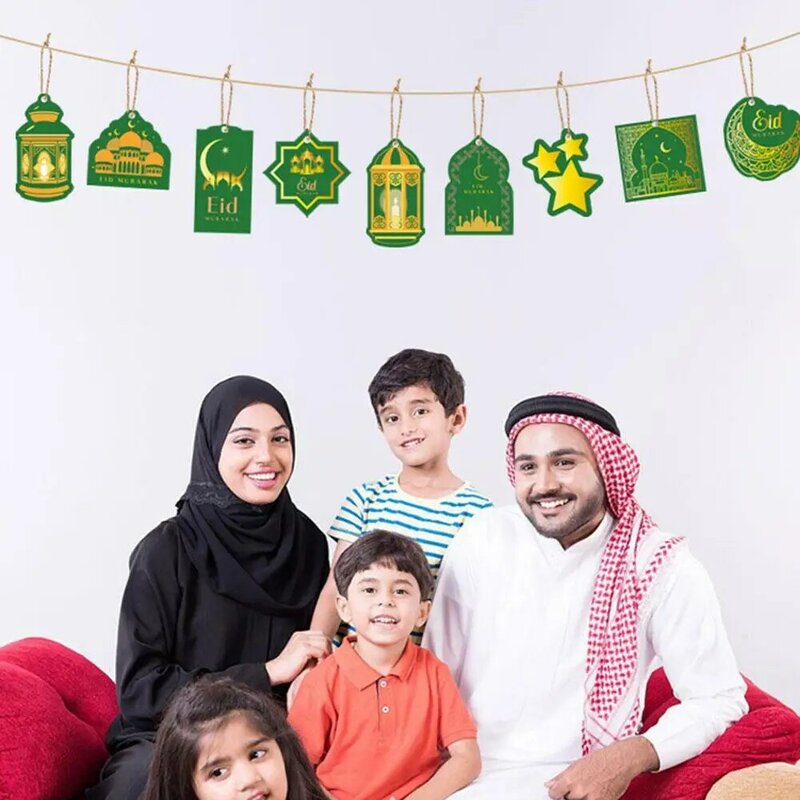 1 opakowanie Ramadan Festival dekoracja do zawieszenia z papieru DIY wisiorek do domu islamskie muzułmańskie wesele rzemiosło Eid Al-fitr Suppl A9Y8