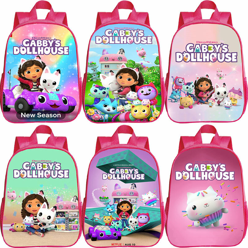 Cute Gabby Cats zainetto Gabbys Dollhouse zaino bambini zaini per l'asilo bambini Cartoon Bookbag neonate borse Mochila