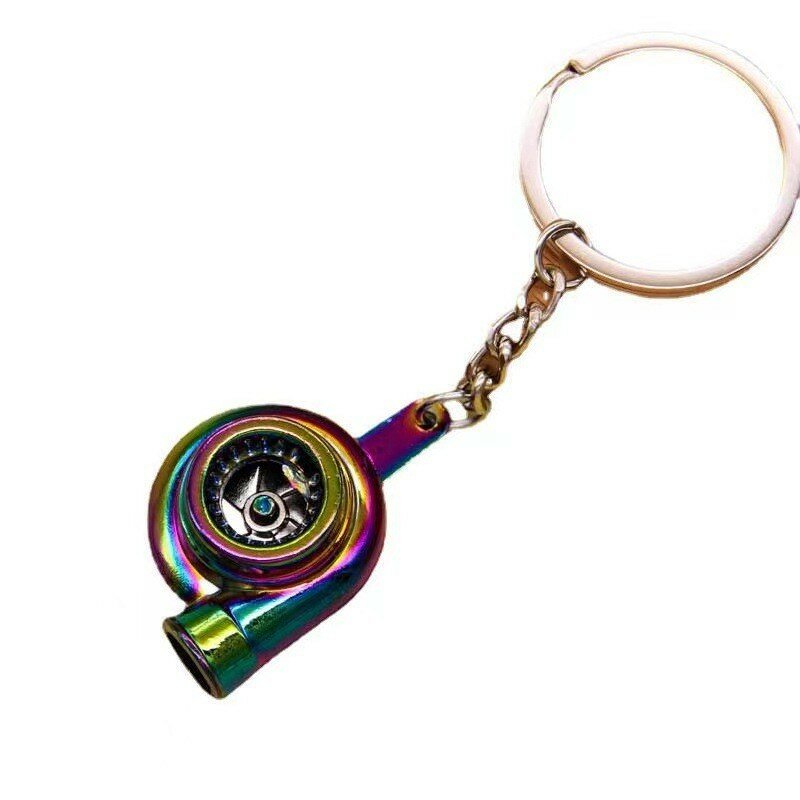 Creative Car Turbo Turbocharger Keychain Metal Automotive Spinning Turbine Keyring Car Interior Accessories Jewelry Gifts New