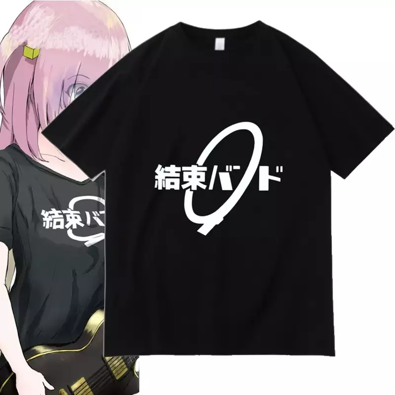 Bo BOCCHI skała! Hitori Gotoh Ijichi Nijika moda na co dzień O-neck z krótkim rękawem Streetwear koszulki Unisex nadruk Anime T-Shirt