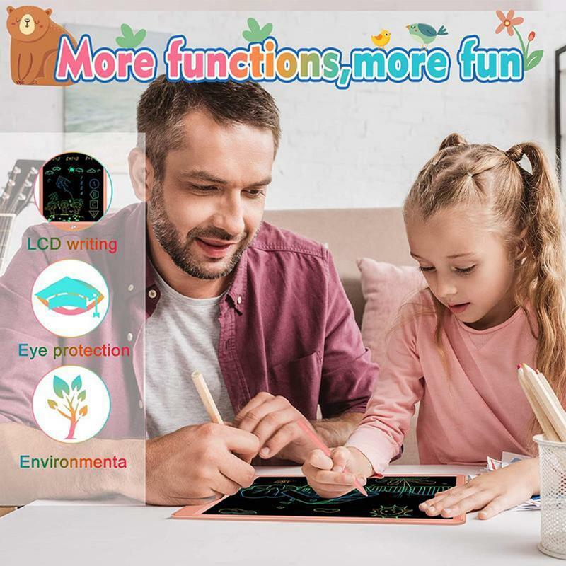 Kids Drawing Tablet LCD Battery Powered Writing Tablet With Erase Button Waterproof Doodle Pad Eye Protection Early Educational