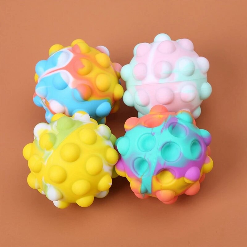 Rainbow Ball Push Bubble Antistress Cube giocattoli di decompressione spremere 3D palla elastica Antistress giocattolo sensoriale per regalo per bambini