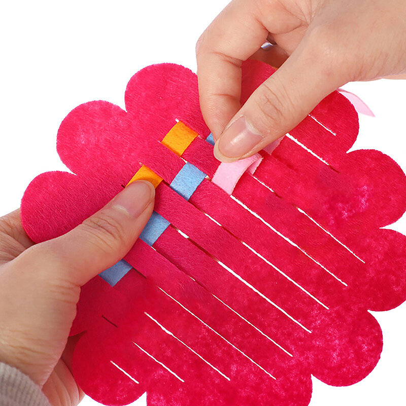 Children Handmade Weaving Material Kits Kindergarten Montessori Early Learning Living Area Puzzle DIY Kids Non Woven Felt Crafts