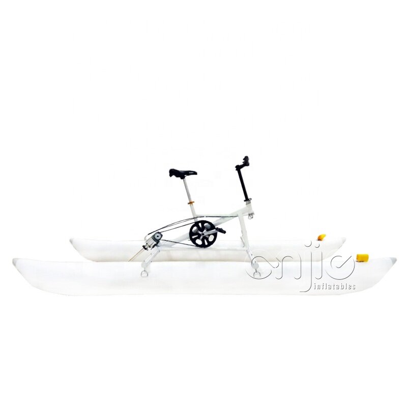 2024 New Arrival inflatable water sport pedal bike boat double person folding inflatable  beach water bike