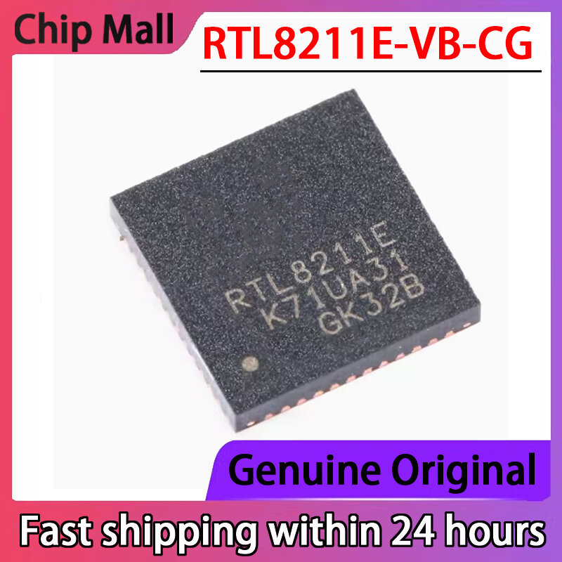 2pcs neue original rtl8211e RTL8211E-VB-CG QFN-48 ethernet controller chip ic