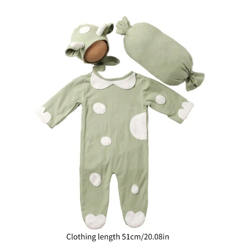 Стильный костюм для фотосъемки новорожденных, комплект одежды с милой коровьей тематикой для мальчиков и девочек, наряды для для