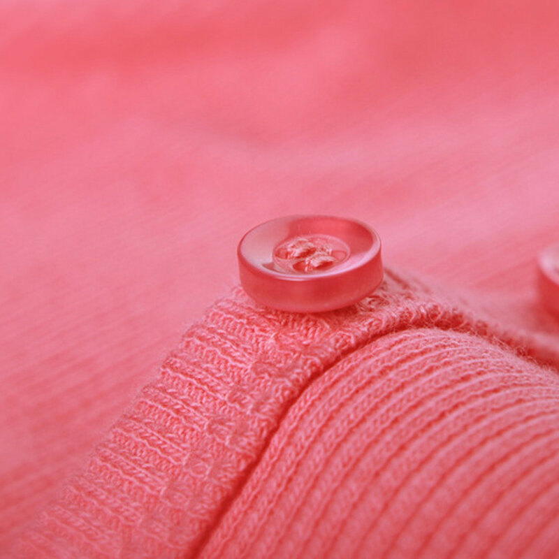 Atasan Rajut Merah Muda Wanita Korea Blus Hitam Putih Polos Lengan Panjang Musim Panas Baju Kaus Ramping Kasual