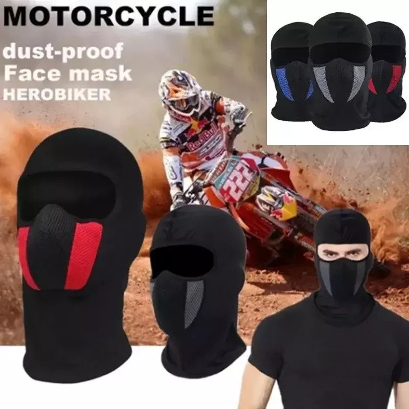 男性と女性のための通気性のあるオートバイのバラクラバ,フルフェイスマスク,防塵,防風,スカーフ,ヘッドギア,首,チューブ