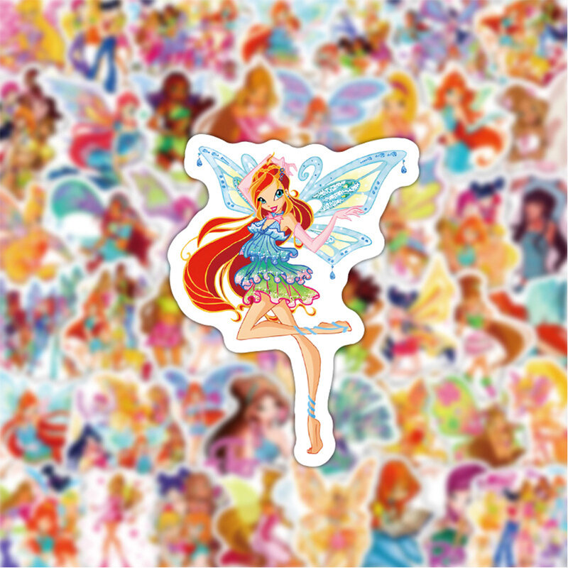 10/30/60pcs Anime Pretty Woman Butterfly Winx Club Stickers Aesthetic Decals Laptop Suitcase Phone Diary Cartoon Sticker Kid Toy
