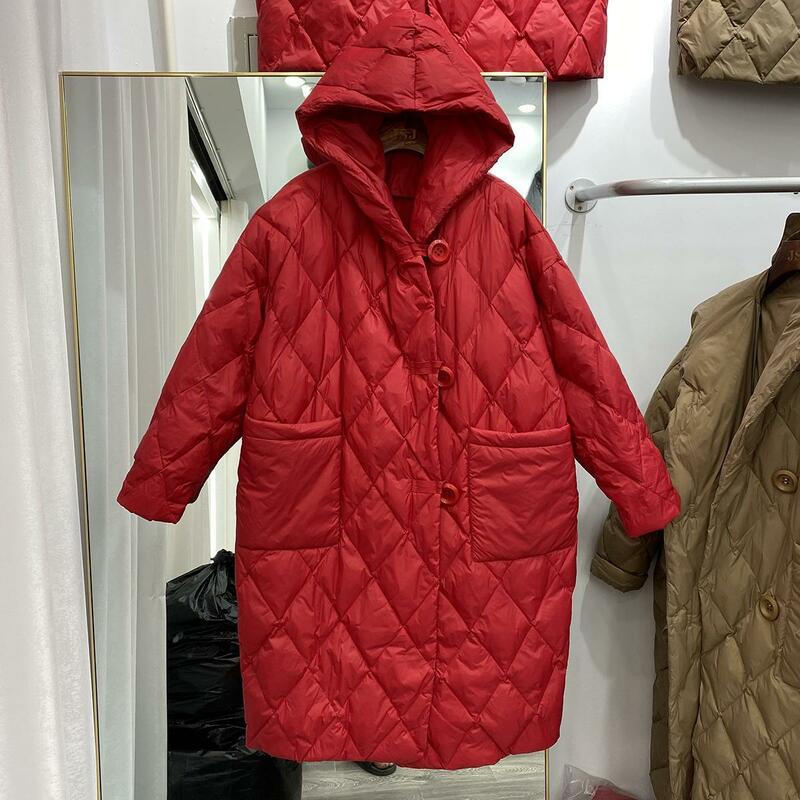 Winter Jacket 2023 New Women Parka Clothes Long Coat Wool Liner Hooded Jacket Fur Collar Thick Warm Snow Wear Padded Parka D475