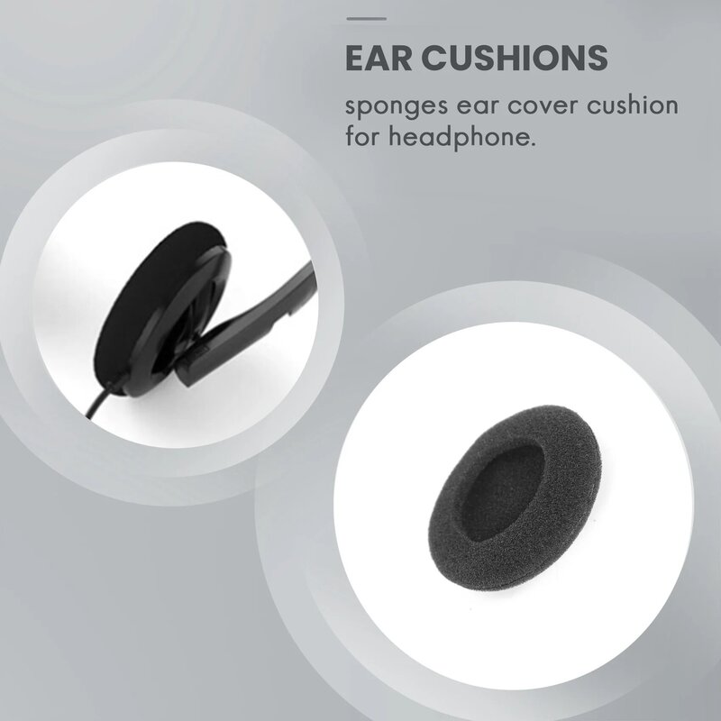 Capa de ouvido preta macia para fone de ouvido, esponjas protetoras, capas, almofada, 5,5 cm, 10 pcs