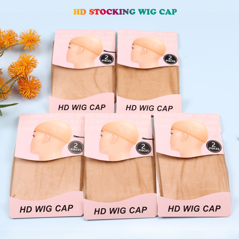 Topi Wig Hd untuk Wig Topi Botak Tak Terlihat untuk Wig Topi Stocking Hd Besar untuk Wig Topi Wig Hd Super Tipis 2Pcs Topi Stocking Fleksibel