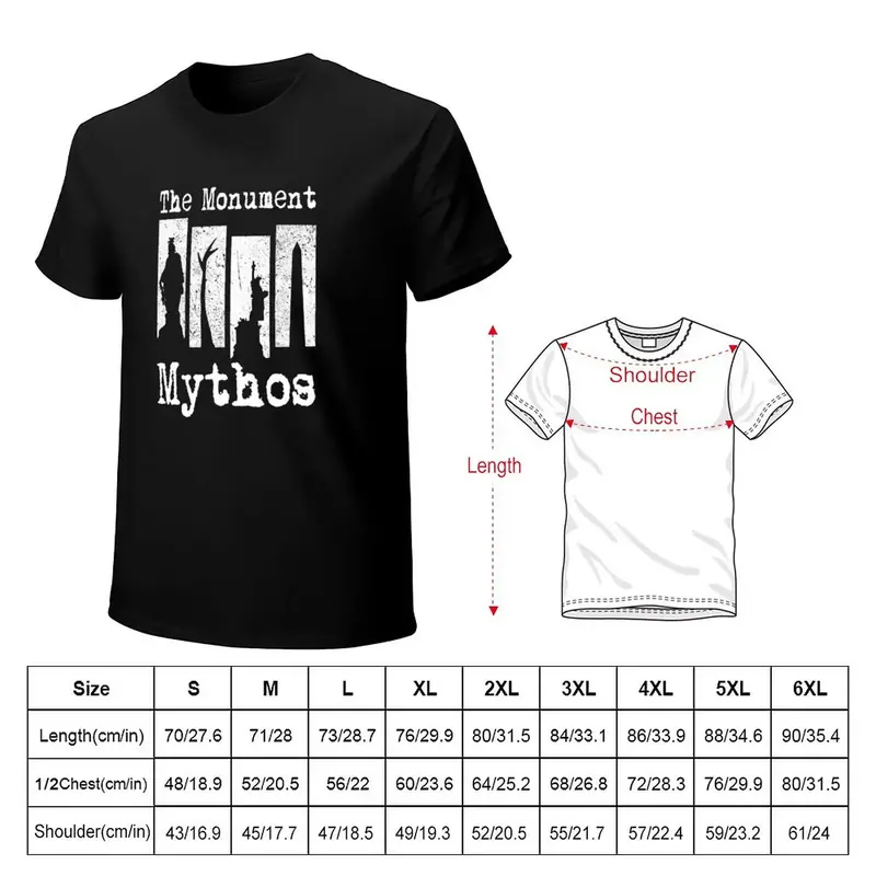 T-shirt graphique The Monument Mythos pour hommes, vêtements d'été, chemisier mignon, surdimensionné, blanc