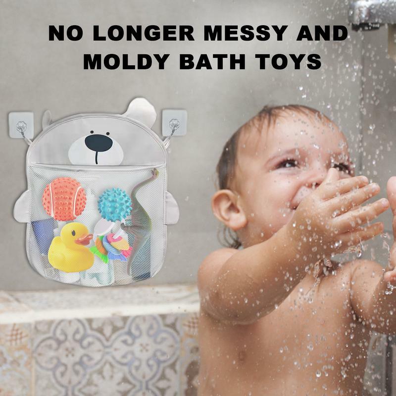 Il supporto per giocattoli da bagno per la conservazione dei giocattoli da bagno per bambini ha 2 ganci appiccicosi per l'installazione rapida e facile