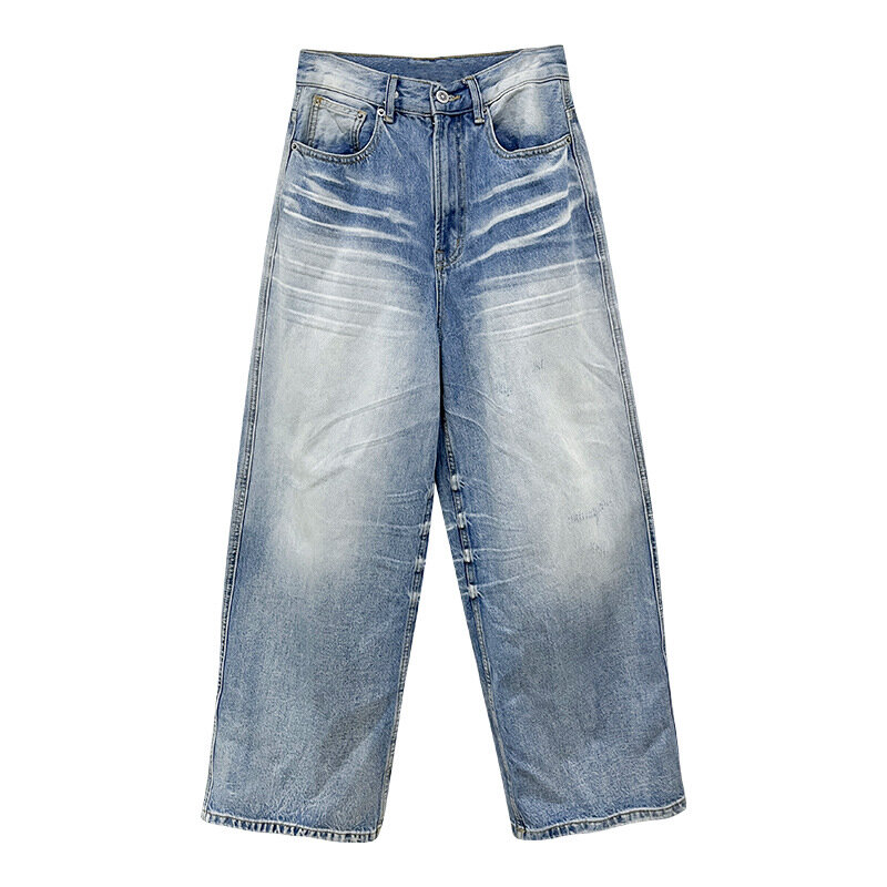 Женские широкие джинсы в стиле ретро, потертые уличные брюки с эффектом потертости, Женские джинсы-Карго