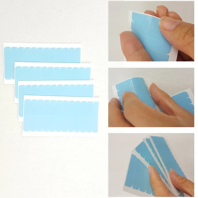 Single Sided Tape&Double Sided Adhesive Tape Precut 5pcs/Pack for Tape in Hair Extension Replacement Waterproof Tape for Wigs
