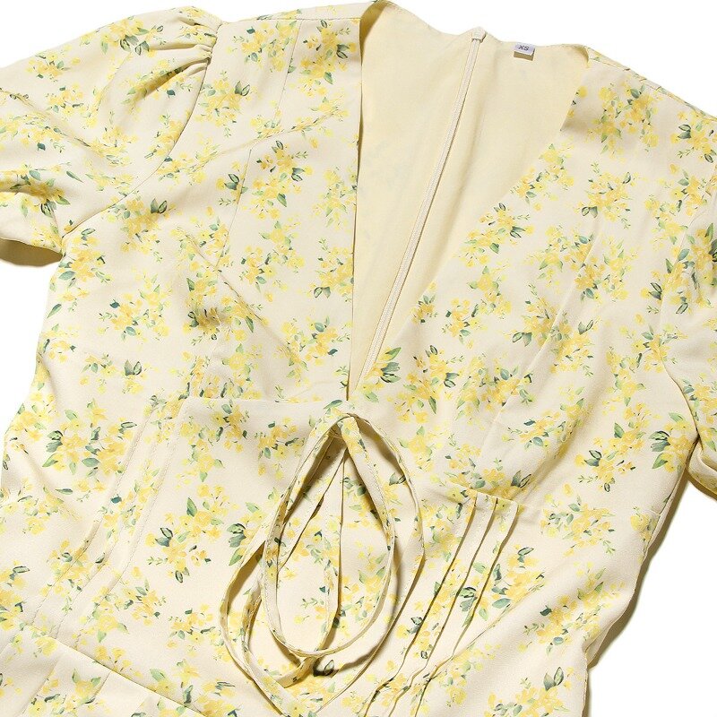 Пикантное мини-платье TARUXY с глубоким V-образным вырезом и коротким рукавом с цветочным рисунком, женское Модное бальное платье в стиле пэчворк с подкладкой, Клубная одежда, летний наряд