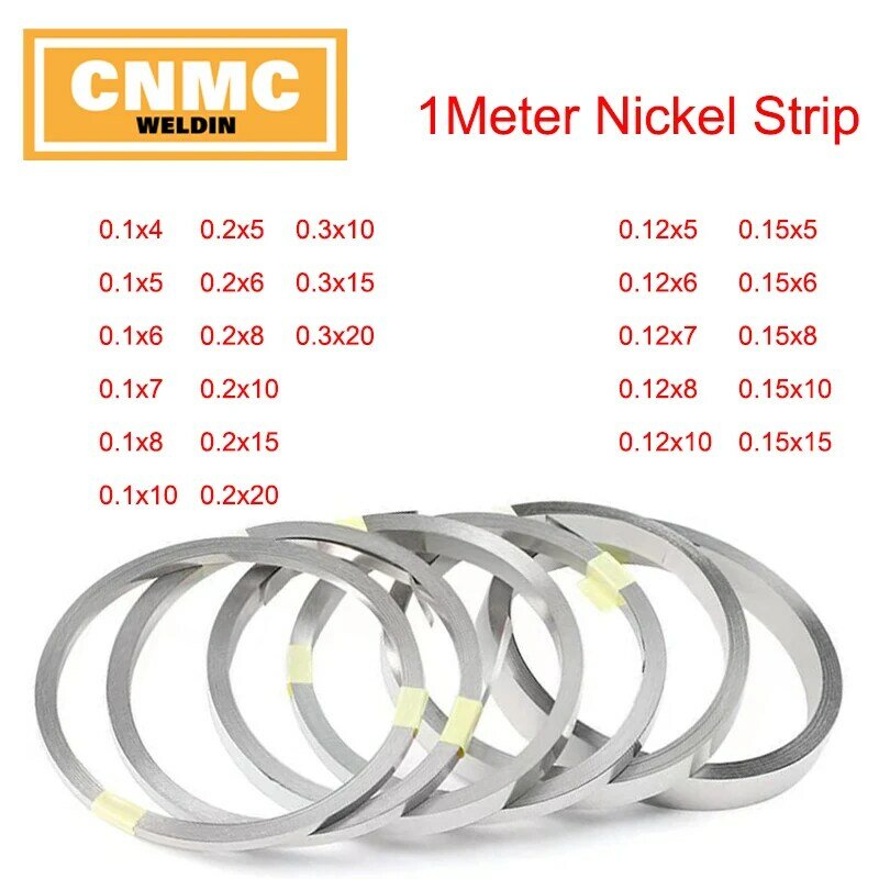 Ketebalan Strip berlapis nikel 1M, 0.1/0.12/0.15/0.2/.0.3mm untuk Las paket baterai Lithium