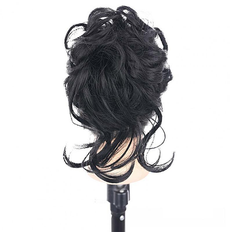 아름다운 곱슬 머리 가발, 자연스러운 모양 그랩 클립, 현실적인 지저분한 곱슬 합성 머리, 치뇽 장식