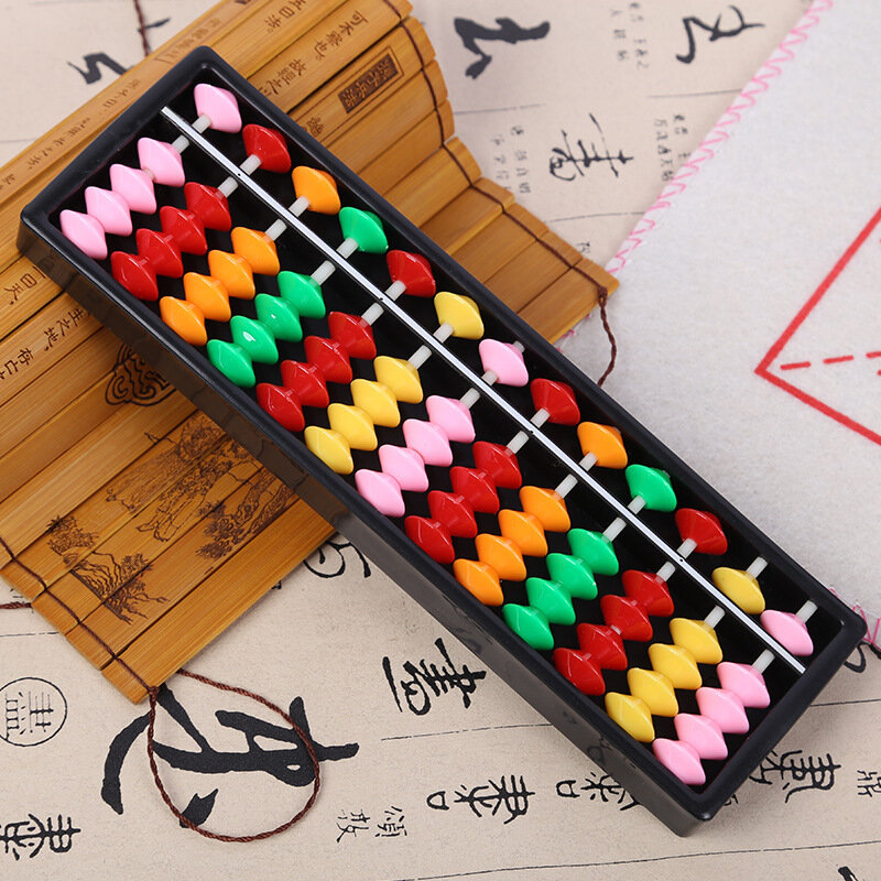 Portable Chinese 13 Digits Column Abacus Arithmetic Soroban Calculating Counting Math Learning Tool for Children
