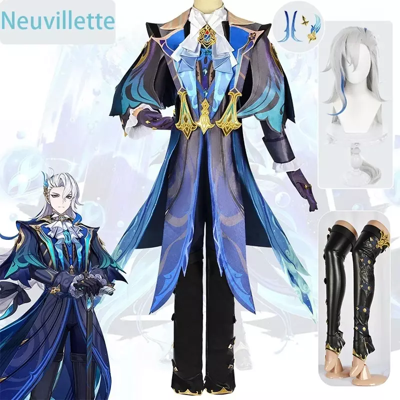Game Genshin Impact Neuvillette Cosplay Genshin Impact Costume Fashion Uniforms Halloween Carnival Party Role Playing Costume