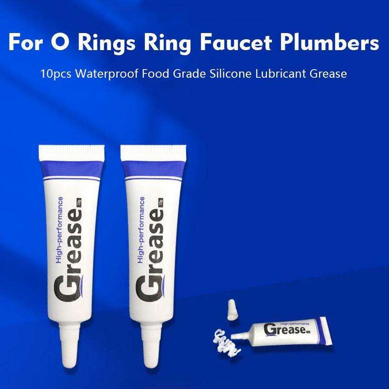 10Pcs 10g Waterproof Food Grade Silicone Lubricant Grease For O Rings Faucet Plumbers Luggage Zipper Lubricating Oil Grease W4R8