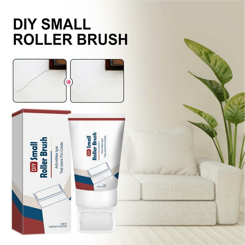 Small Roller Paint Brush Odorless 2 In 1 Wall Refinish Paint Drywall Compound Roller 100g Multifunctional Portable Paint Roller