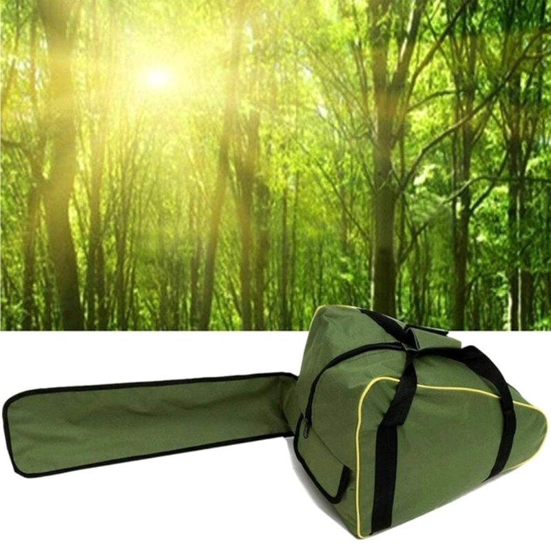 กระเป๋าเลื่อยยนต์18 "สำหรับใส่เคสแบบพกพาสำหรับการป้องกันตัวยึดกันน้ำเหมาะสำหรับถุงเก็บโซ่สีเขียว