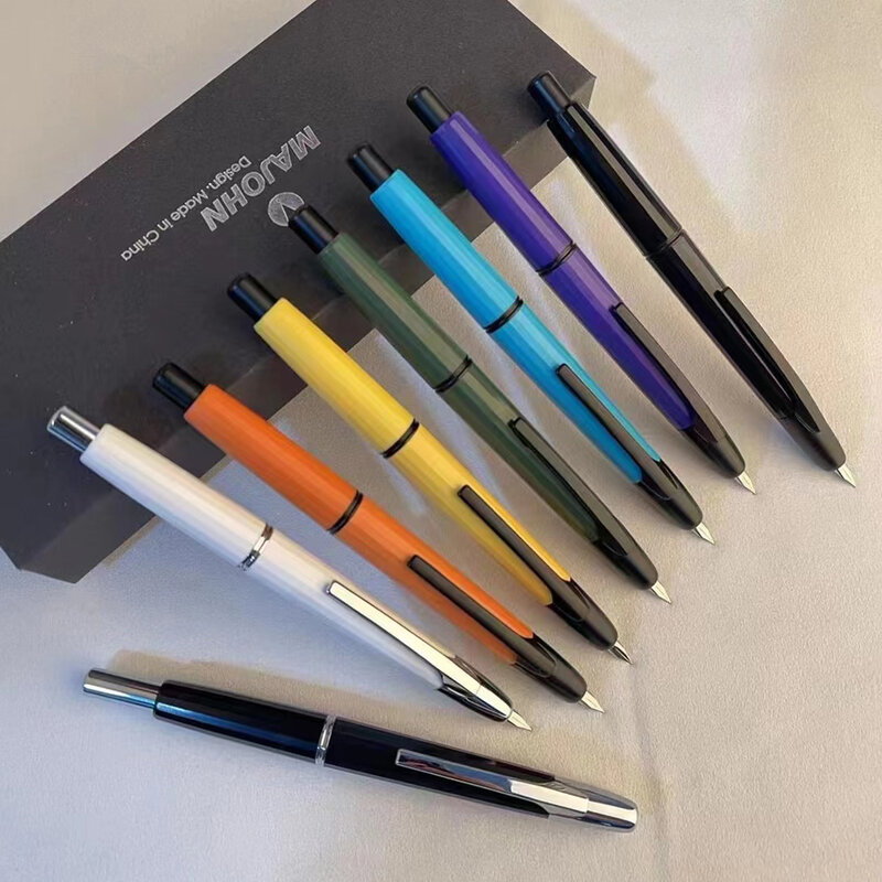 MAJOHN A2 프레스 수지 만년필 엑스트라 파인 펜촉 0.4mm 잉크 펜 변환기, A1 보다 가벼운 글쓰기 크리스마스 선물, 새로운 스타일