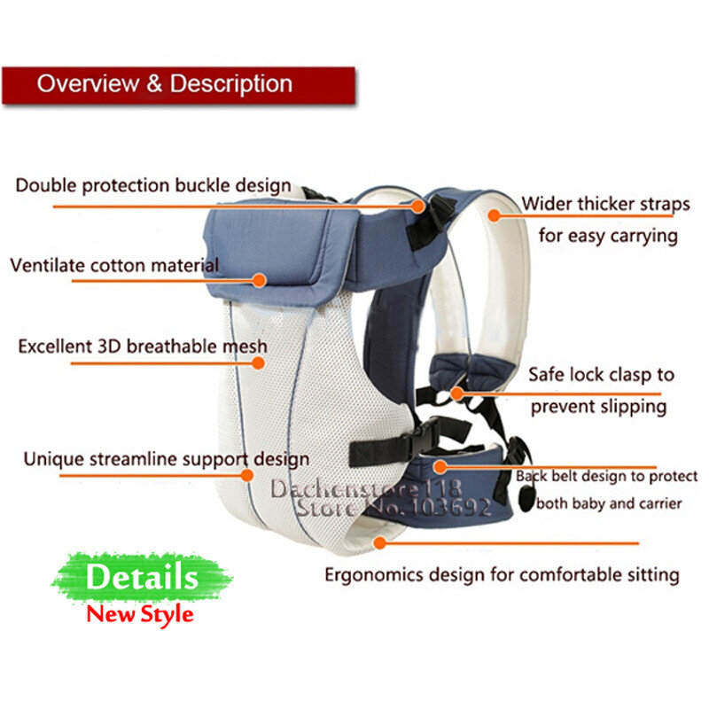 2-30 meses portador do bebê estilingue ergonômico respirável frente transportando crianças canguru infantil mochila bolsa warp hip seat