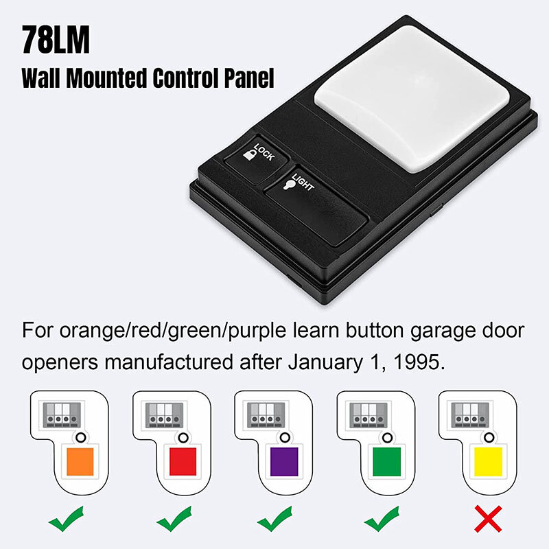 Multifunction Control Panel, Wired Replacement Panel Wall Keypad Button Compatible with 41A5273-1 78LM Garage Door Opener
