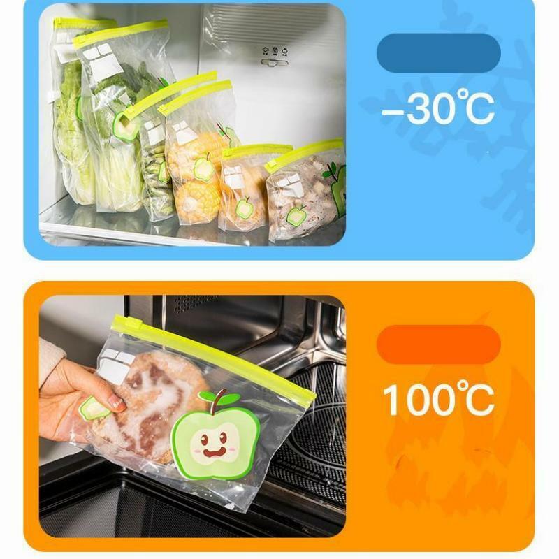 Wiederverwendbare Zip-Lock Beutel Lebensmittel Grade Transparent Lagerung Tasche Mit Zipper Dicht Kunststoff Behälter Reise Camping Küche