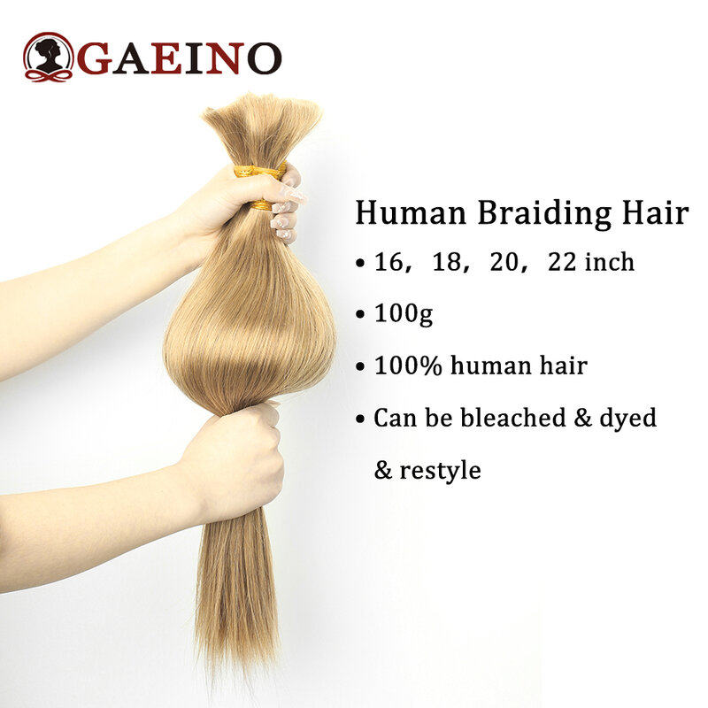 Prosty ludzkie włosy hurtowo do oplatania bez wątku podwójnie rysowany naturalny kolor doczepy z ludzkich włosów do warkoczy 16-28 Cal