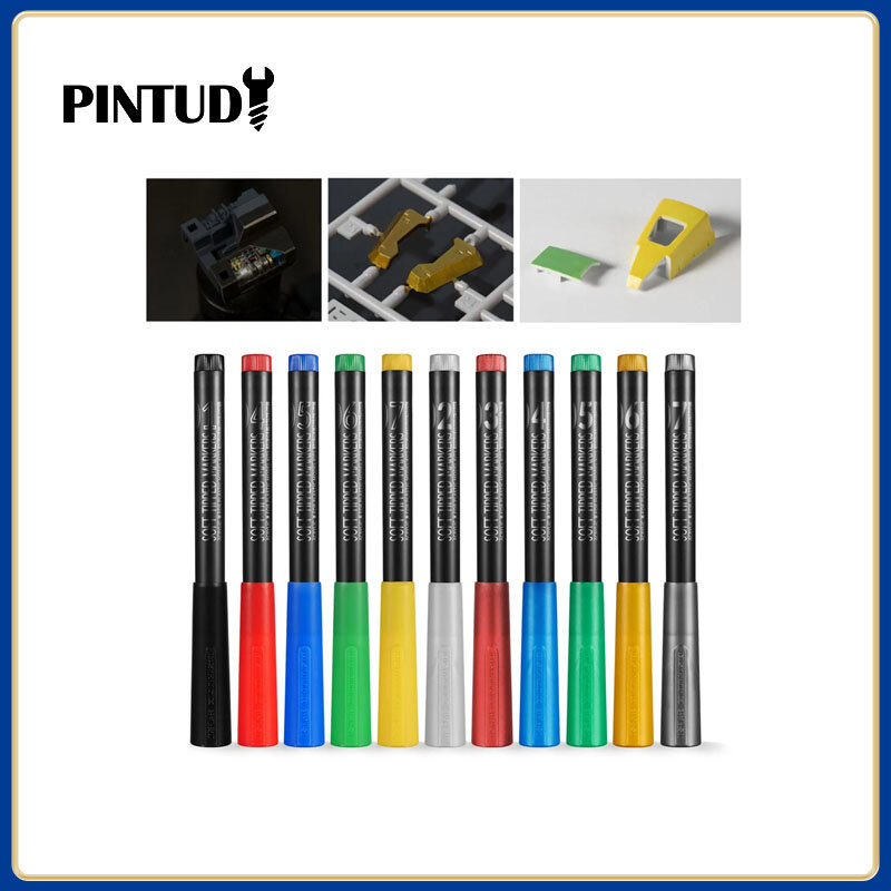 Набор мягких фломастеров DSPIAE, набор инструментов для рисования, красные, синие, зеленые, желтые, черные, желтые, серые, золотые, 11 шт./комплект