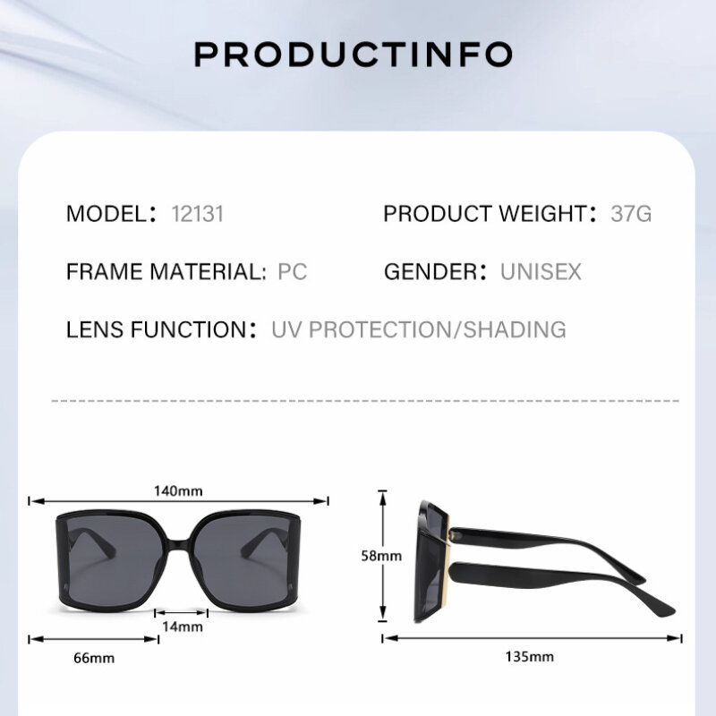 Солнцезащитные очки в большой оправе с защитой UV400, Универсальные солнцезащитные очки в стиле ретро, женские роскошные солнцезащитные очки, модные трендовые очки