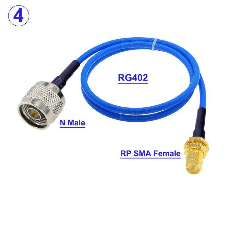 RF Coaxial Pigtail Extension Cord, Cabo de alta freqüência, Plug para SMA e SMA Conector Fêmea, RF Coaxial Jumper, RG-402, N Macho