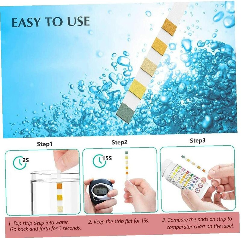 50 pz multiuso 5 in 1 PH strisce reattive piscina e Spa water Tester carta per cloro libero bromo pH durezza totale alcalina
