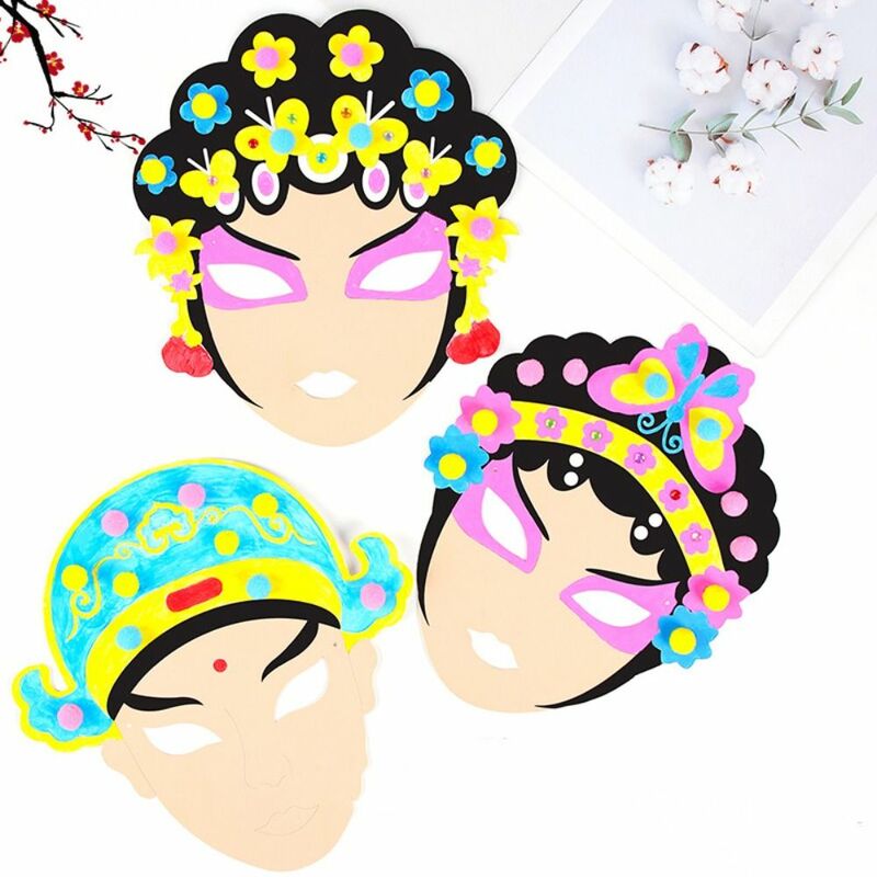 Diy Material Package Paper Beijing Opera Mask Beijing Opera Mask Handmade Handmade Diy Material Package Chinese Style Paper