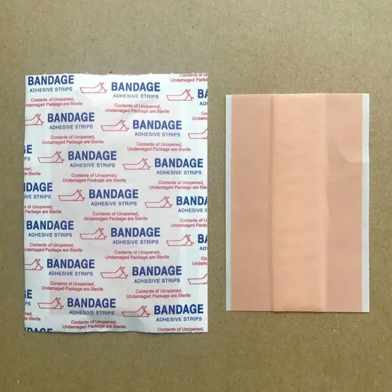 100pcs Large Wound Patch 6*10cm Skin Patch PE Waterproof Square Shaped Band Aid First Aid Accessories Wound Plaster Bandages