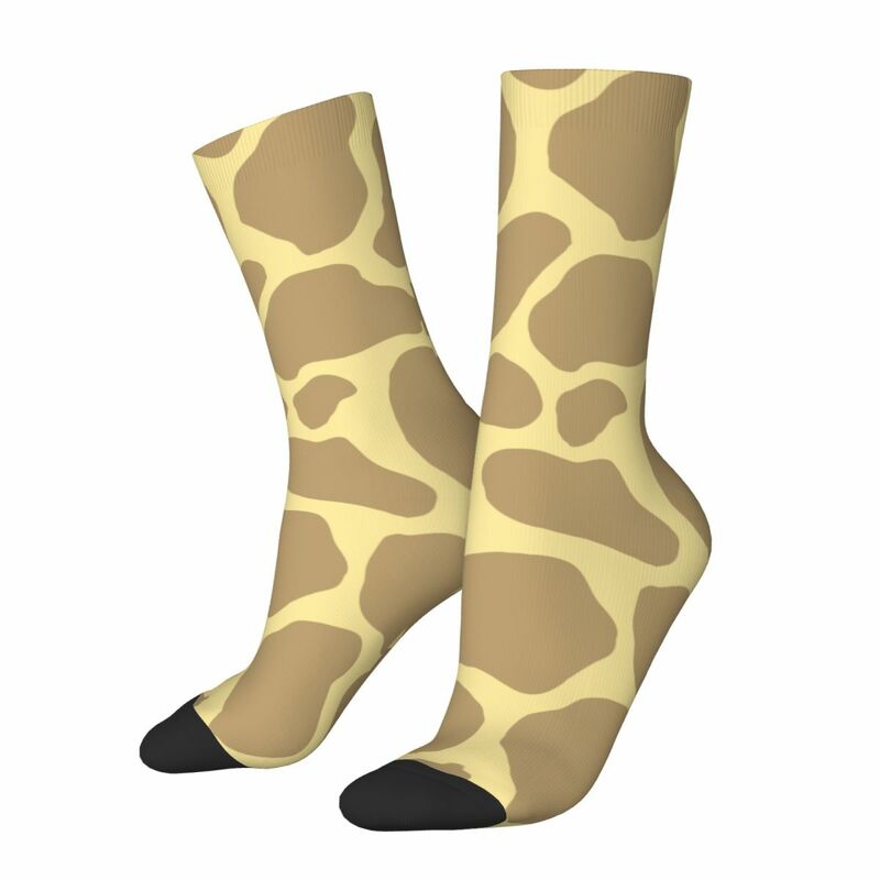 Calcetines de piel de jirafa para hombre y mujer, medias deportivas a la moda, cálidas, de piel de Animal de Navidad, absorbentes de sudor, para invierno